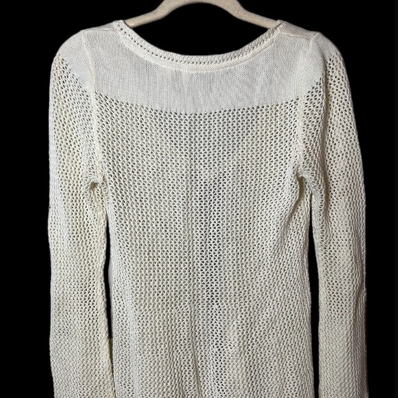 Anthropologie Sweater Womens XS Moth Open Knit Metallic Shimmer Lightweight - Picture 6 of 8